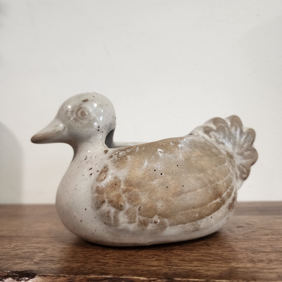 Vintage MCM 70's Duck Ceramic Planter Figurine Décor - Picture 2 of 8